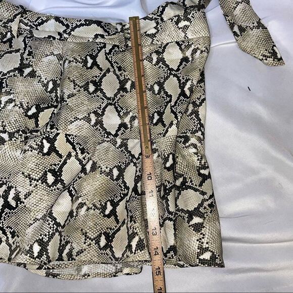 Zara Basic skirt snake/python print fit flare tie waisted skirt mini size M - Picture 8 of 16